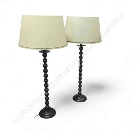 PR TABLE LAMPS, METAL BOBBIN BASES H.825mm