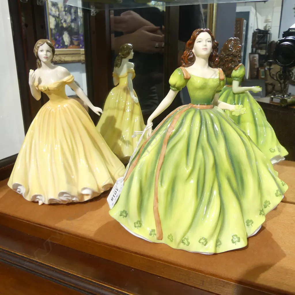 2 ROYAL DOULTON FIGURES 'ELIZABETH' (FIGURE OF THE YEAR 2003) & 'IRISH CHARM' H.230mm Image 1++