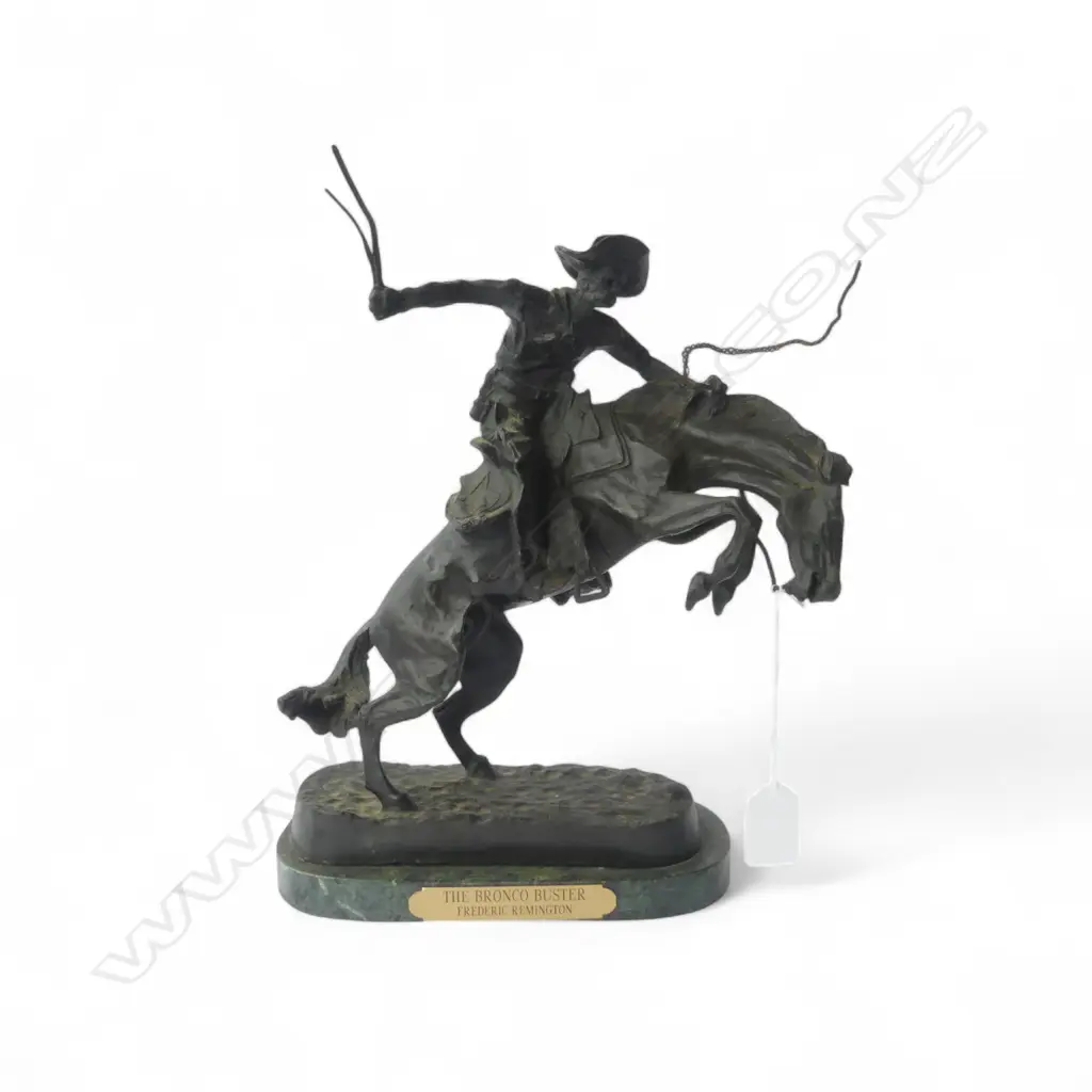 BRONZE AFTER REMINGTON 'THE BRONCO BUSTER' H.325mm Image 1++