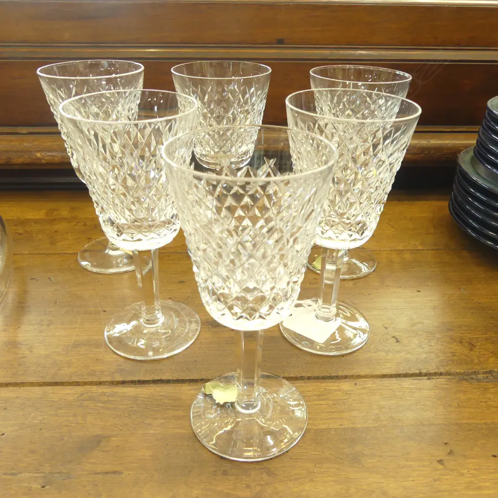 6 WATERFORD CUT CRYSTAL GLASSES H.140mm Image 1++