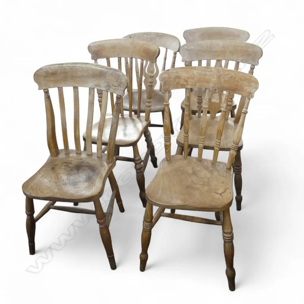 6 ANTIQUE ENGLISH OAK DINING CHAIRS Image 1++