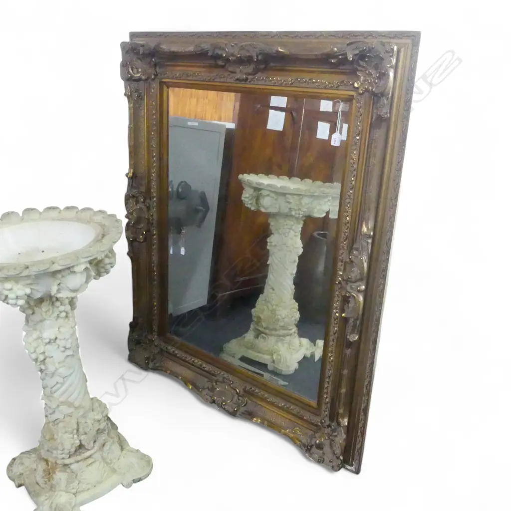 LG BEVEL EDGED MIRROR IN ORNATE GILDED FRAME 1370x1220mm Image 1++