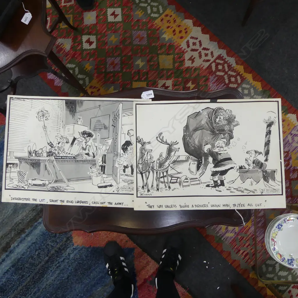 2 COMIC PANELS BY MALCOLM PAUL EVANS, 320x435mm Image 1++