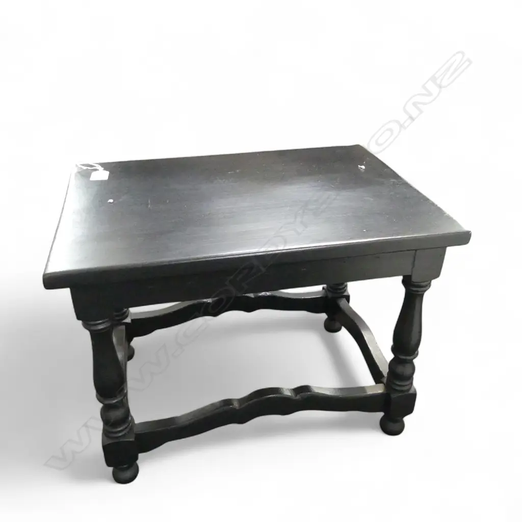 BLACK PAINTED OAK STOOL W.490mm Image 1++