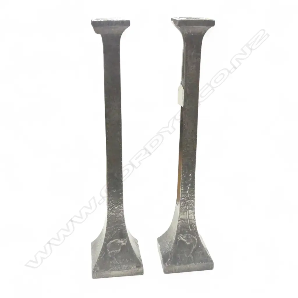 PR TALL ARTS & CRAFTS STYLE CANDLESTICKS H.460mm Image 1++