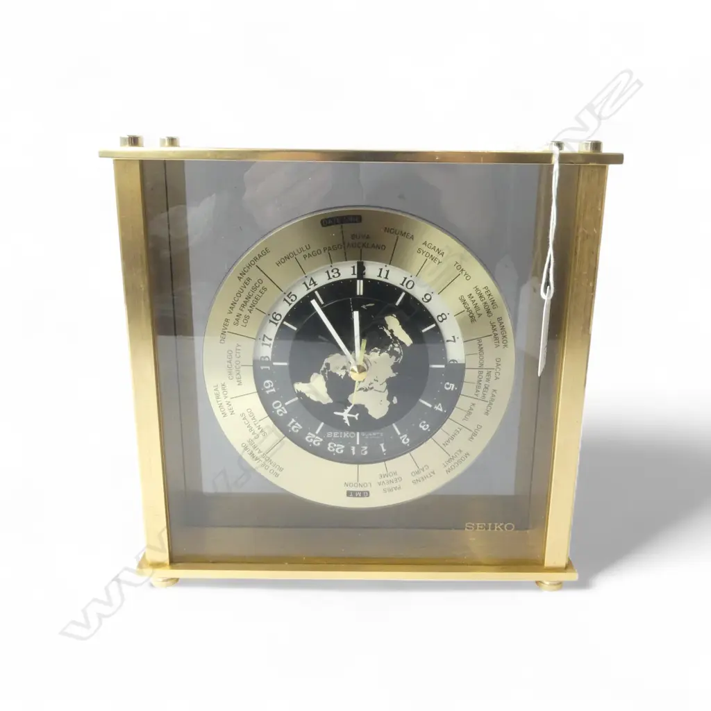 SEIKO WORLD CLOCK H.215mm (battery has leaked in compartment) Image 1++