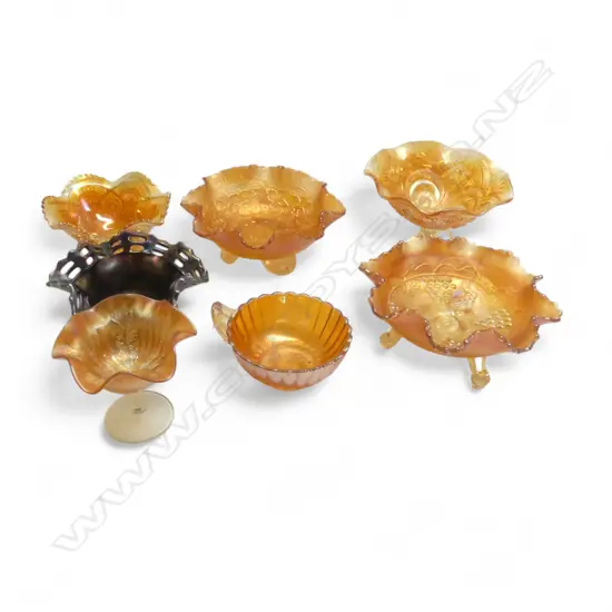 7 PCS CARNIVAL GLASS 