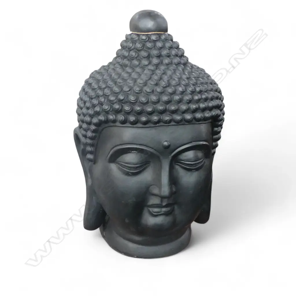 LG BLACK BUDDHA HEAD H.590mm - PLASTER TYPE MATERIAL Image 1++