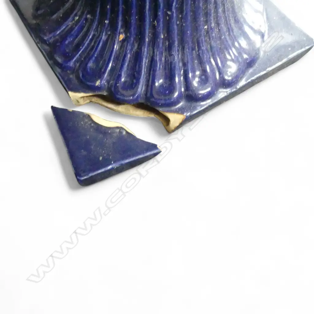 PR BLUE GLAZED POTTERY GARDEN URNS 540mm Image 1++