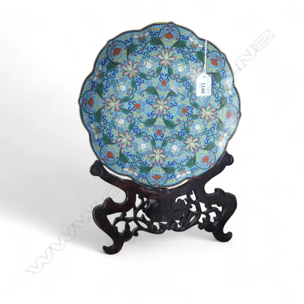 CLOISONNE PLATE 260mm dia + STAND Image 1++