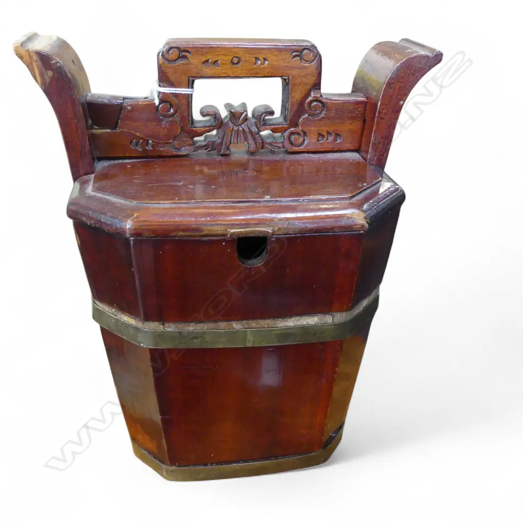 CHINESE LIDDED WOODEN BUCKET H.285mm Image 1++