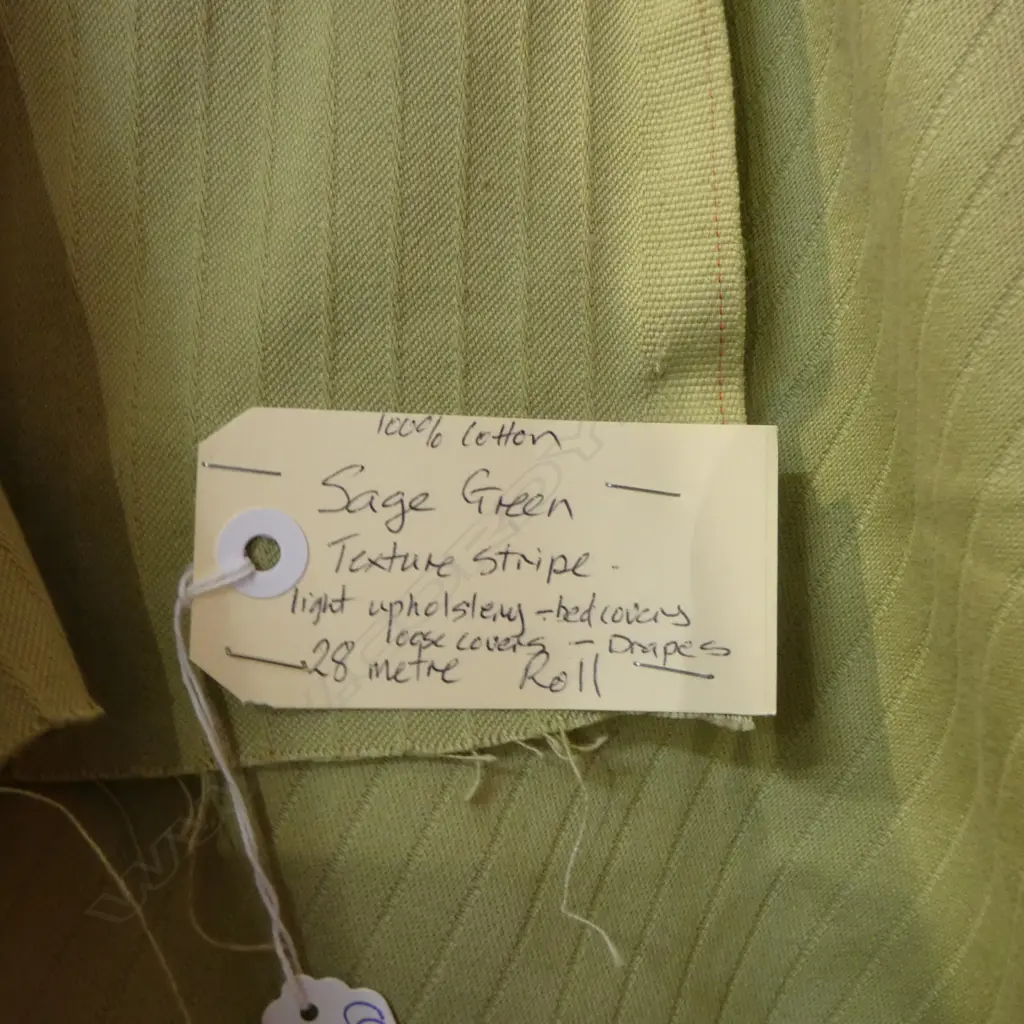 FABRIC BOLT; SAGE GREEN COTTON, 28M Image 1++