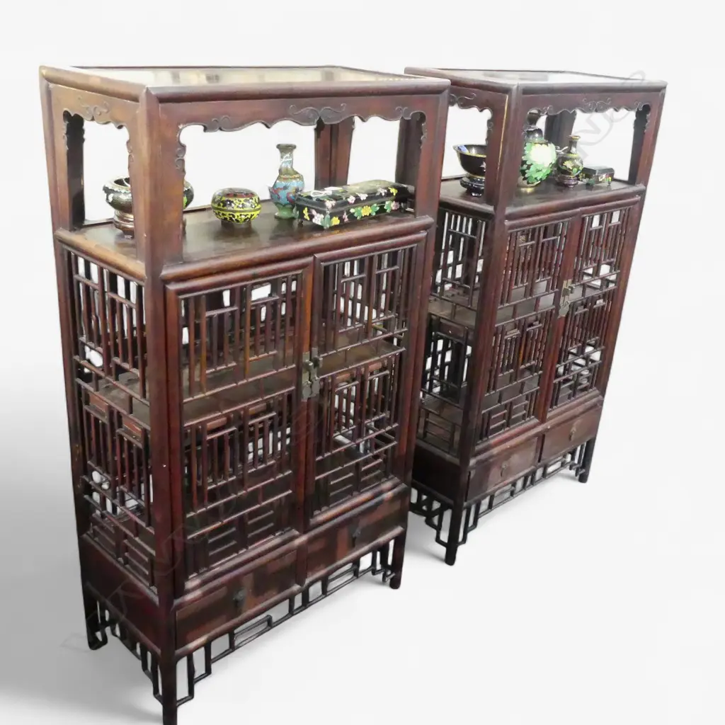 PR OLD ORIENTAL REDWOOD CABINETS 680x320x1200mm Image 1++