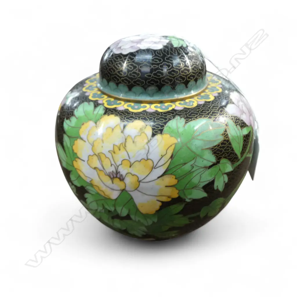 CLOISONNE LIDDED GINGER JAR H.150mm Image 1++