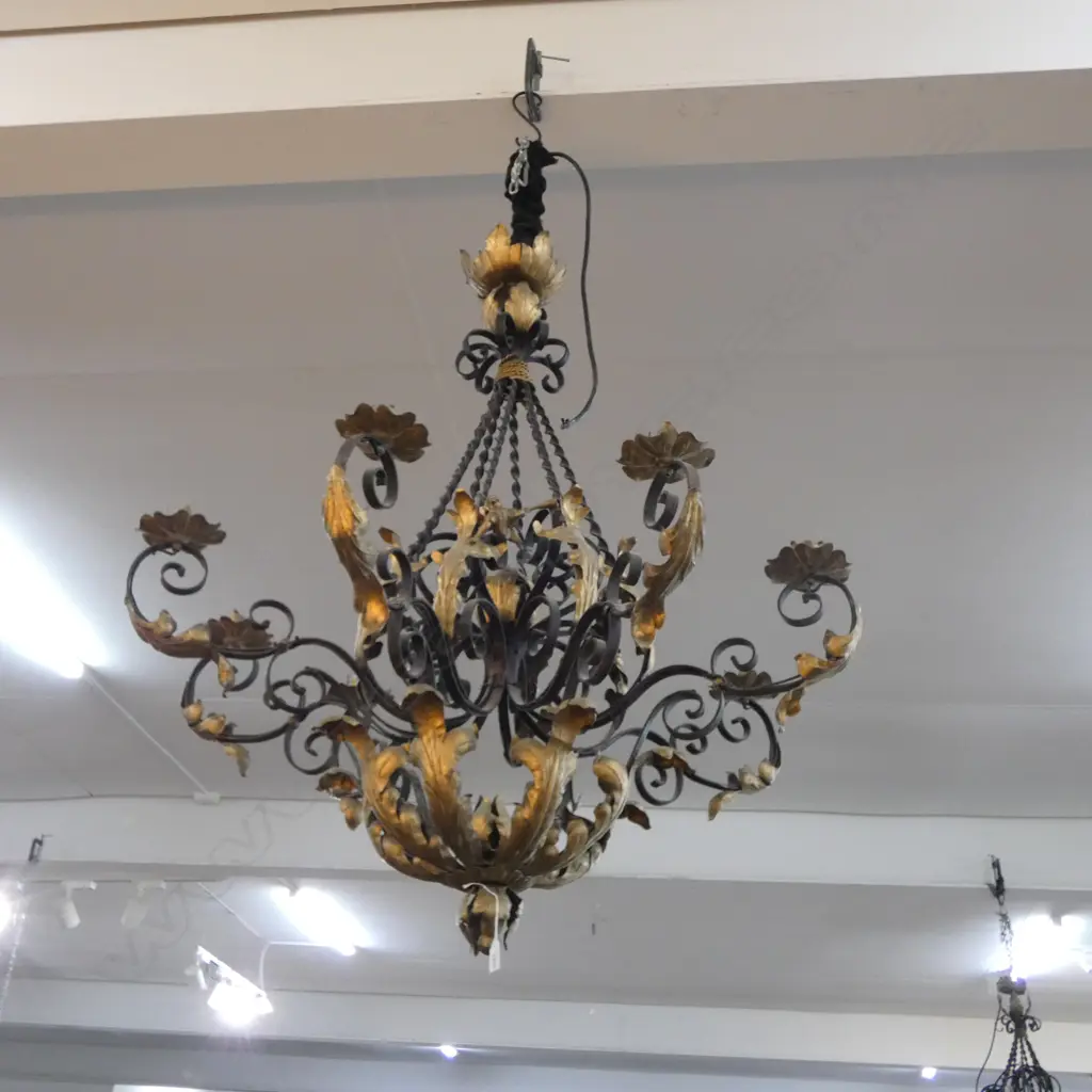 LG ORNATE WROUGHT IRON 8-BRANCH CHANDELIER, 900 x 1270mm Image 1++