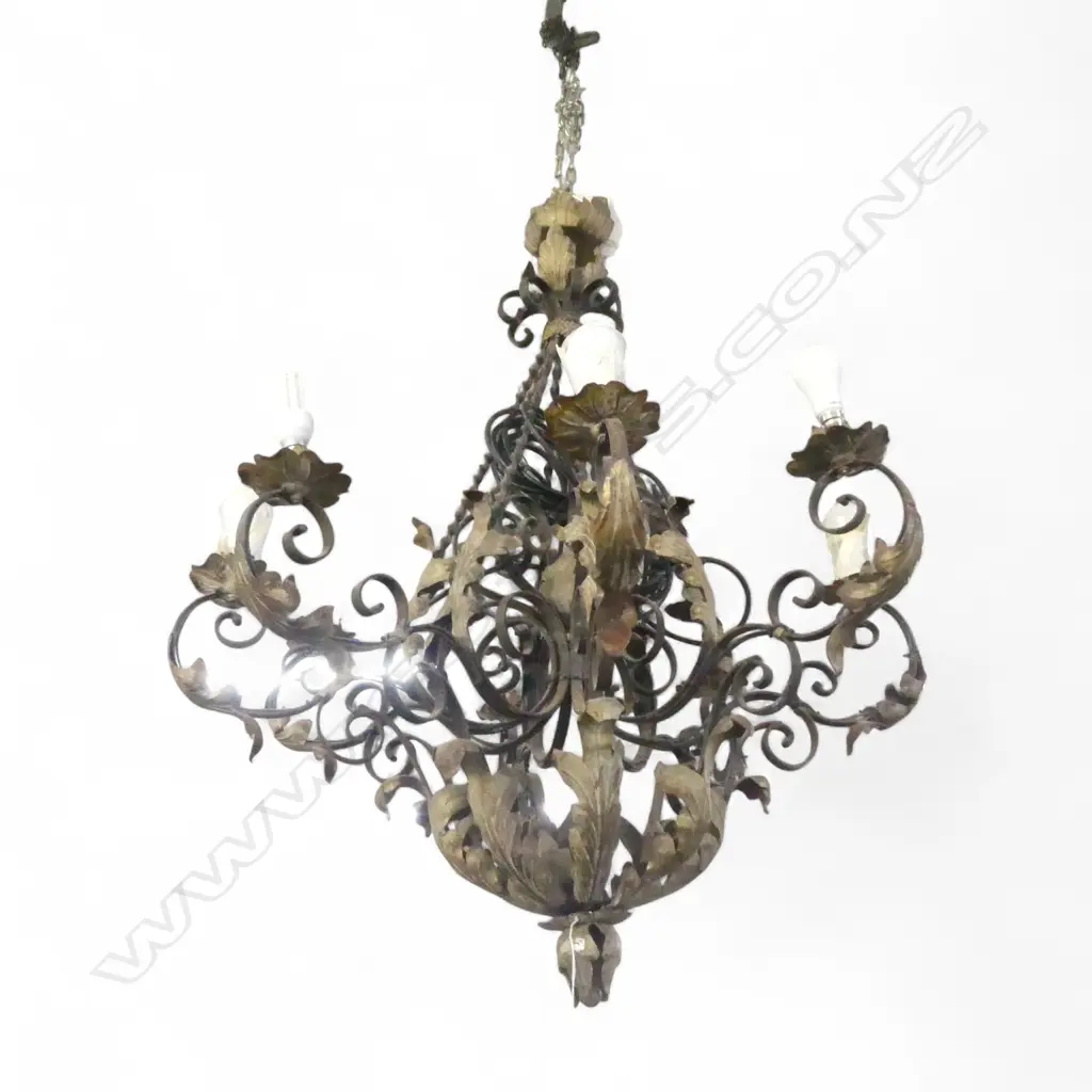 LG ORNATE WROUGHT IRON 8-BRANCH CHANDELIER, 900 x 1270mm Image 1++