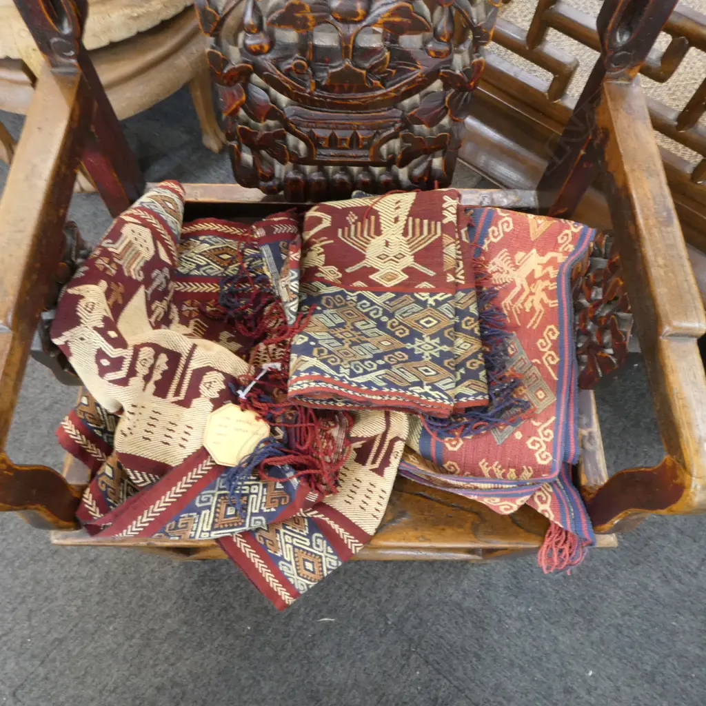 3 INDONESIAN IKAT FABRICS Image 1++