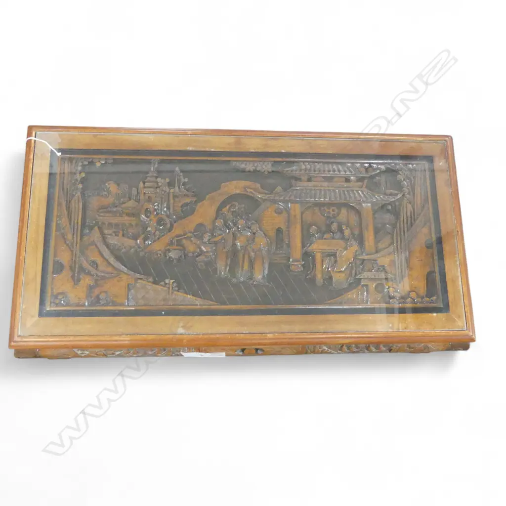 ORIENTAL GLASS TOP COFFEE TABLE 1050x540x360mm Image 1++