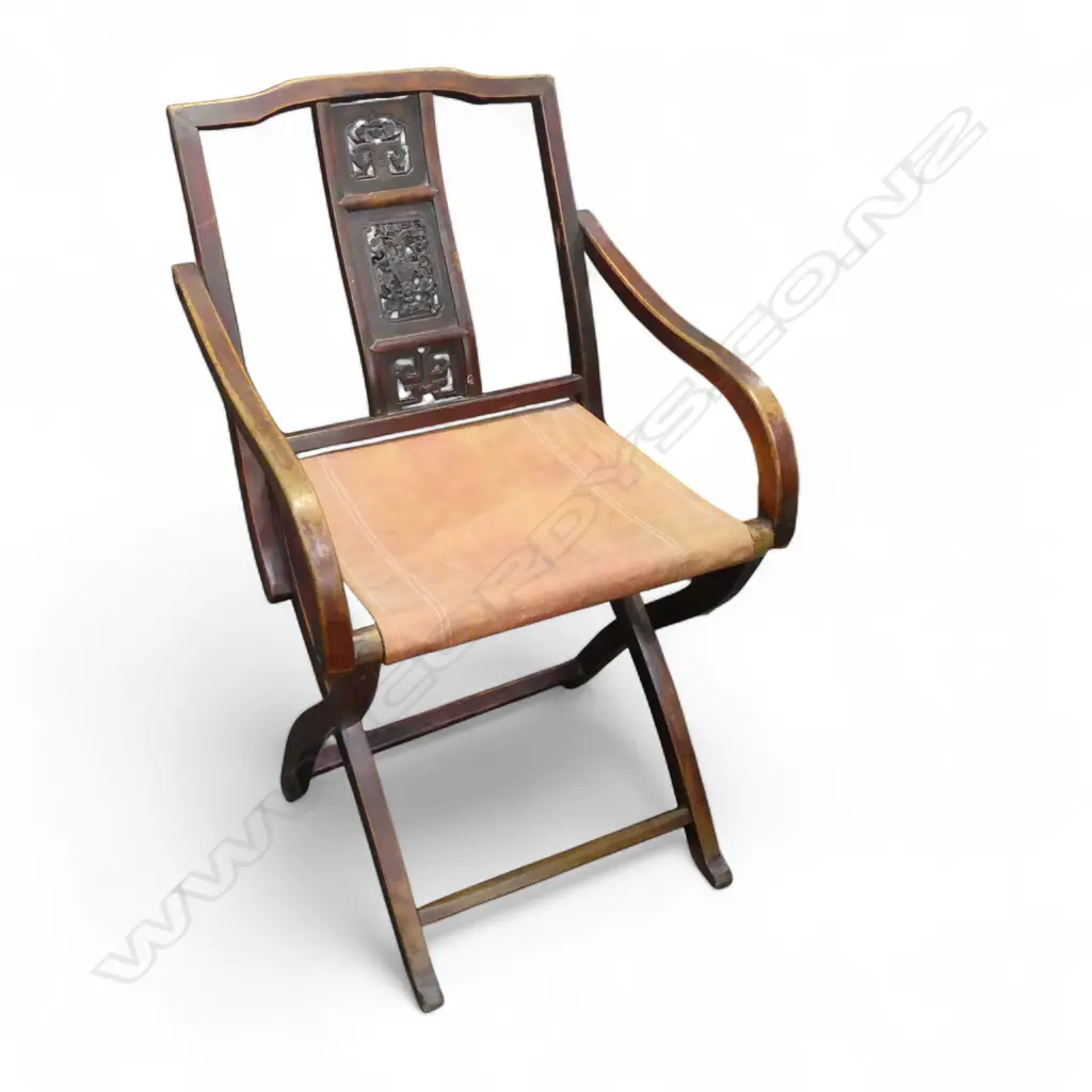 OLD ORIENTAL FOLDING CHAIR Image 1++