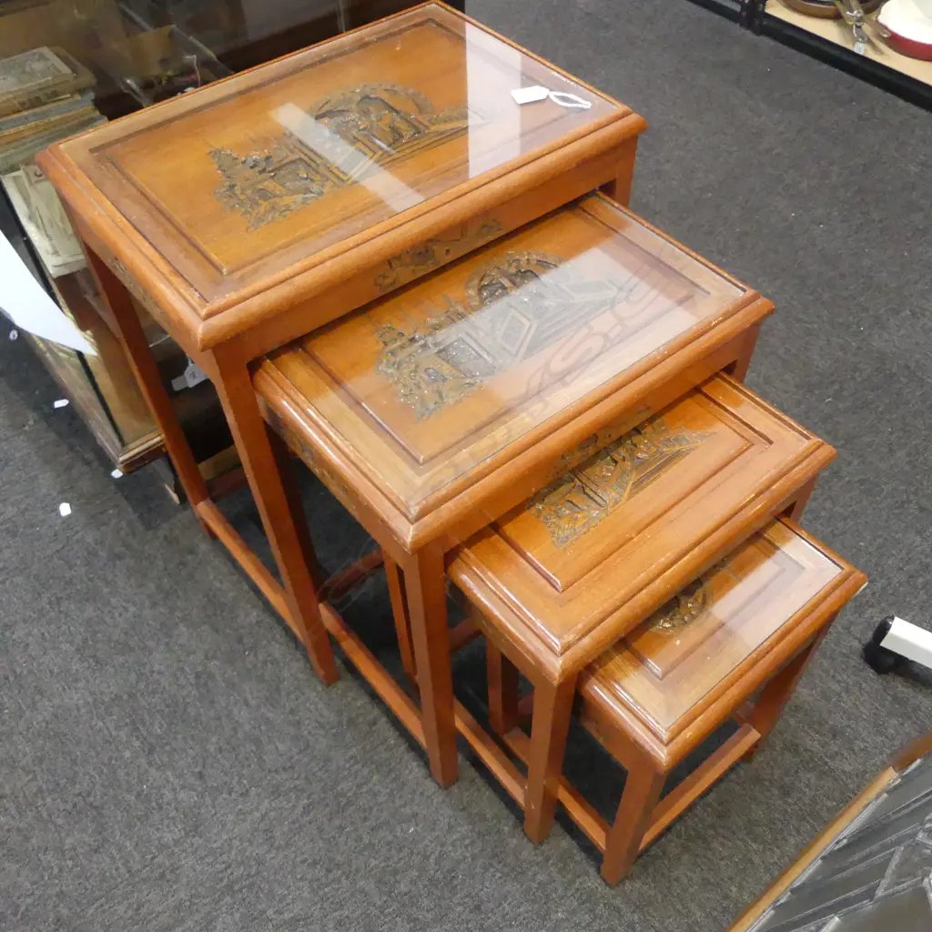 4 ORIENTAL NESTING TABLES W.510mm Image 1++