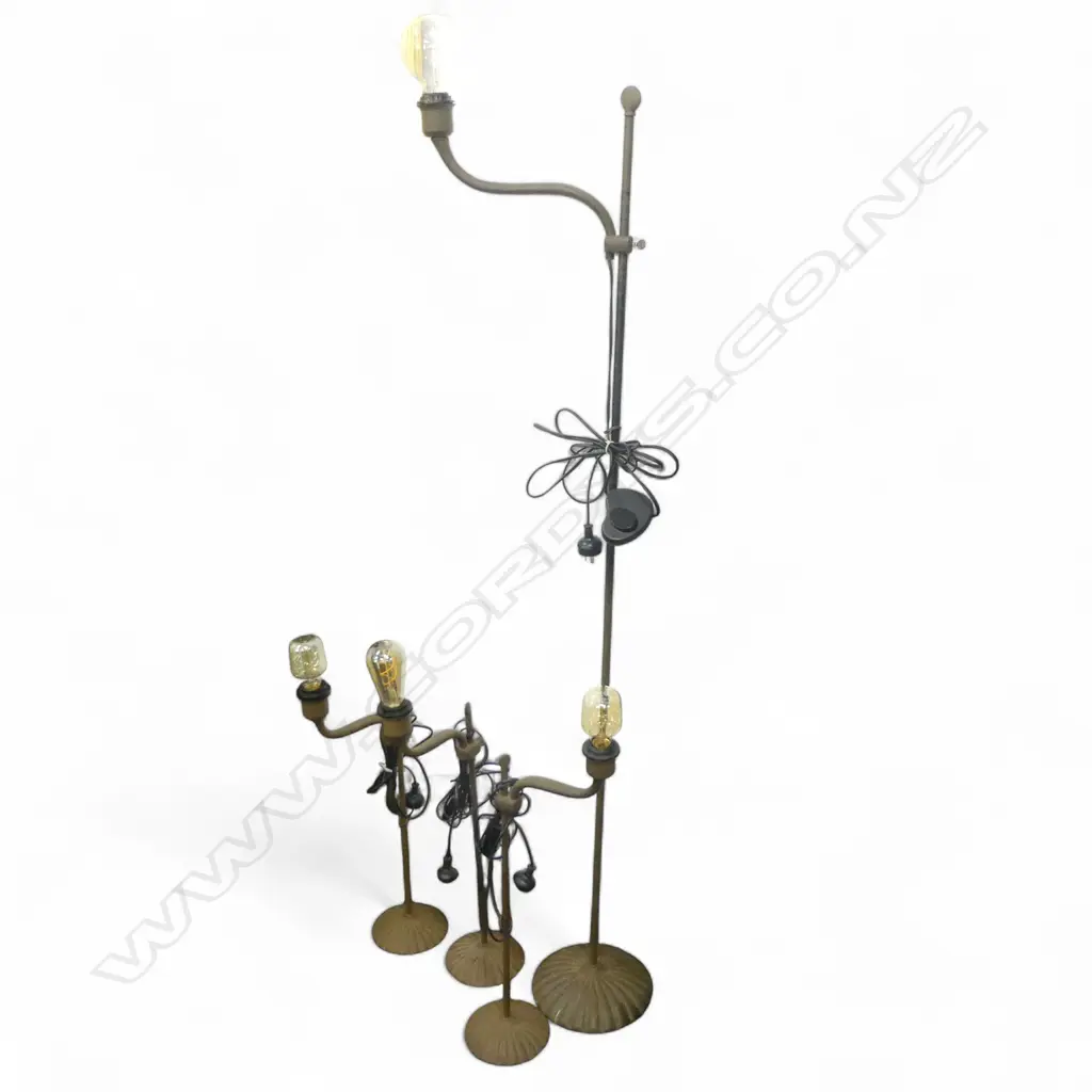 INDUSTRIAL STYLE STANDARD LAMP H.1630 + 3 TABLE LAMPS H.680mm Image 1++
