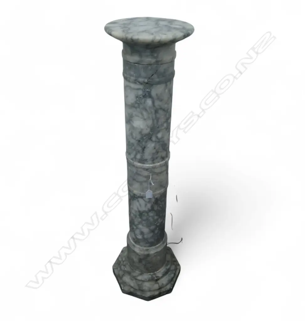 ANTIQUE MARBLE COLUMN IN 7 PARTS faults H.1100mm GRAVITY HELD ONLY Image 1++