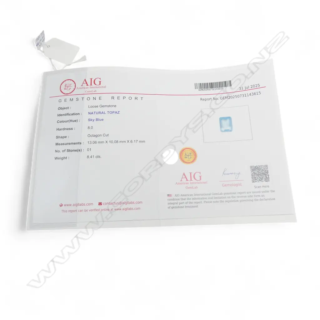 SILVER TOPAZ SET RING, ADJUSTABLE SIZE, stone glued in Image 1++