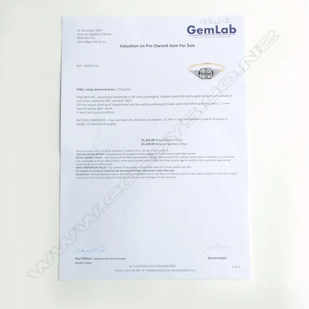 ESTATE 18CT GOLD AND DIAMOND RING SIZE O1/2 Image 1++