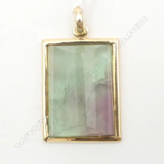 WATERMELON TOURMALINE? 9CT PENDANT 25x20mm