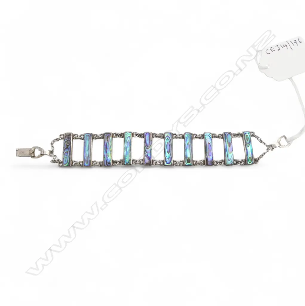 NZ S/SILVER & PAUA BRACLET 20GMS Image 1++