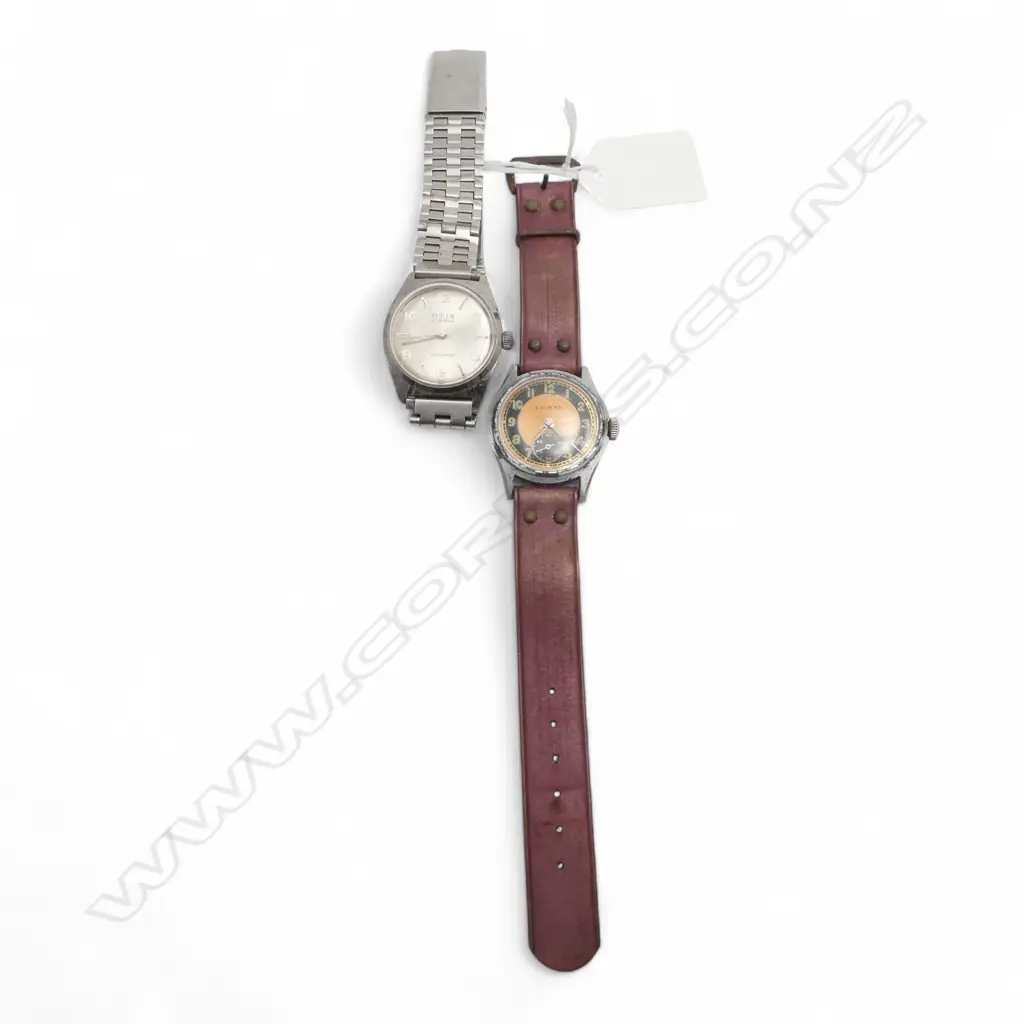 2 GENTS VINTAGE WRISTWATCHES OTIS GOING IRAM NOT GOING Image 1++