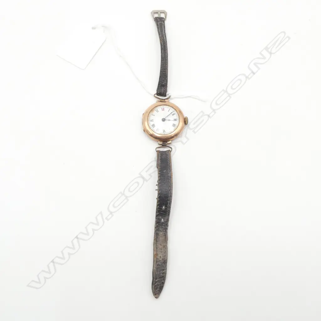 9ct ROSE GOLD 1920's LADIES WRISTWATCH Image 1++