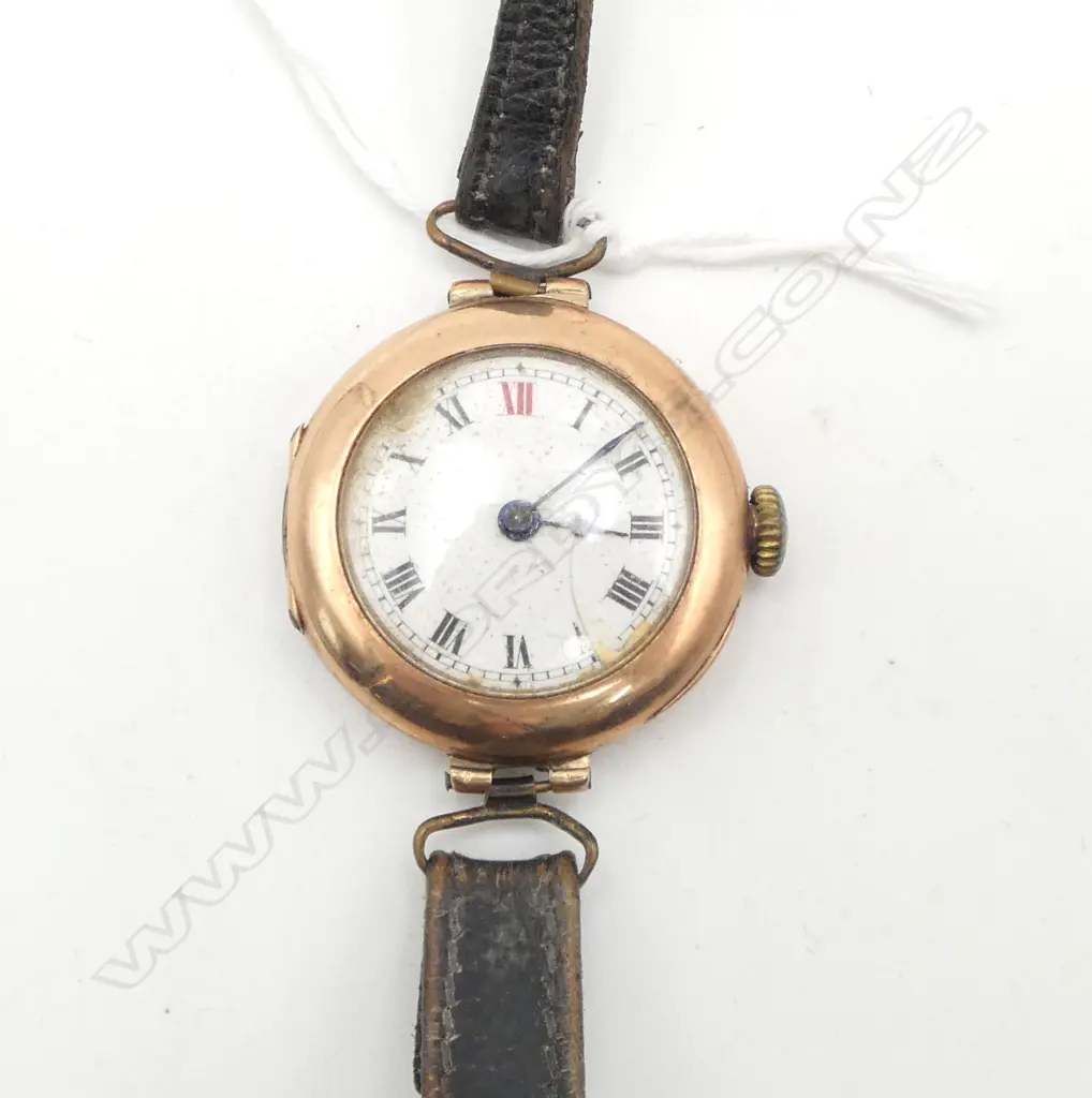 9ct ROSE GOLD 1920's LADIES WRISTWATCH Image 1++