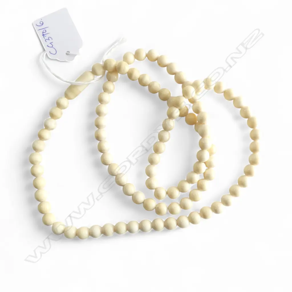 IVORY BEAD NECKLACE L.800mm Image 1++