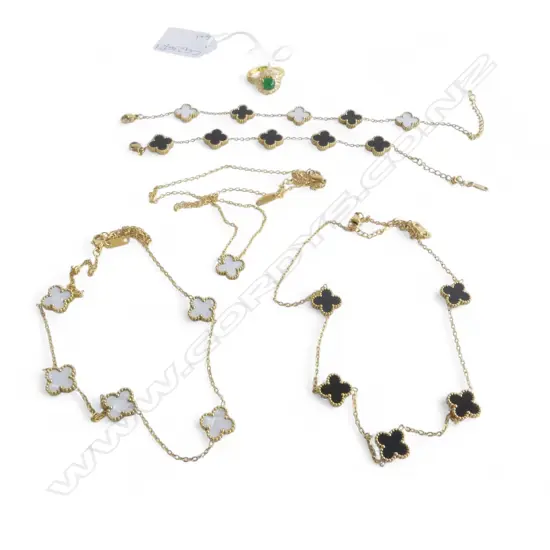 2 NECKLACES, 2 BRACELETS, RING