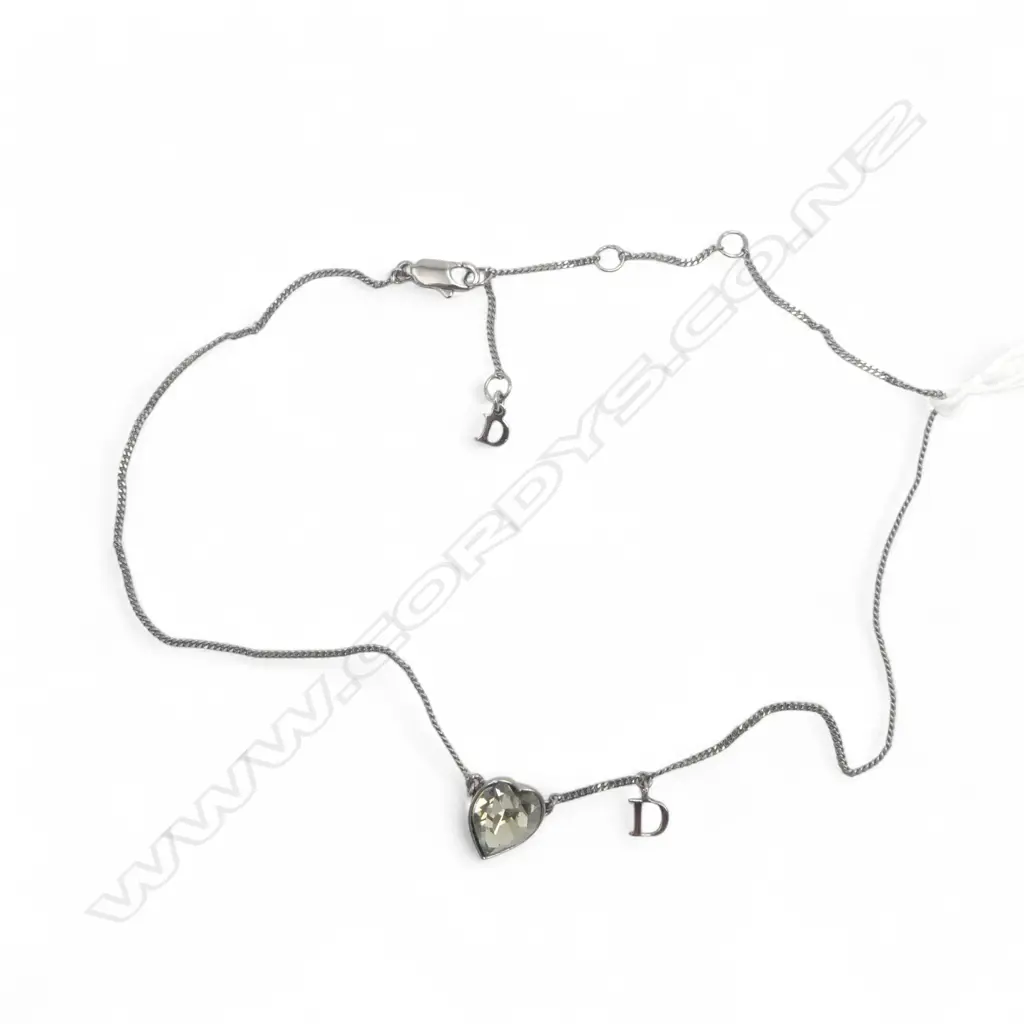CHRISTIAN DIOR HEART CHARM NECKLACE, L.400mm Image 1++