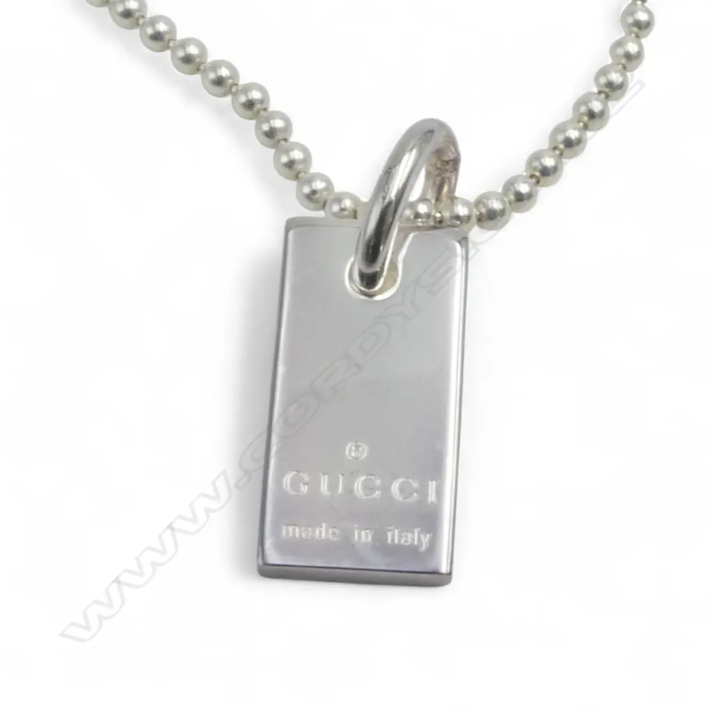 GUCCI SILVER INGOT CHARM BRACELET, L.160mm Image 1++