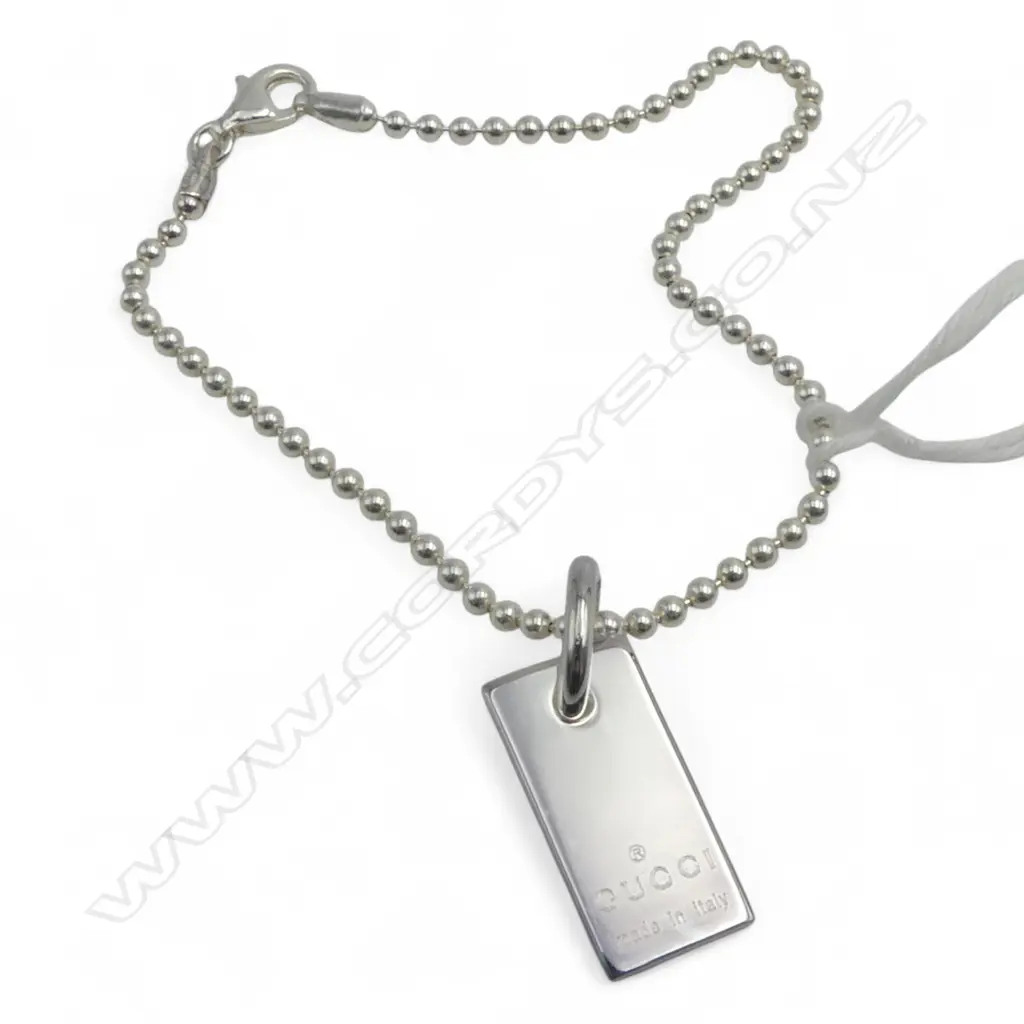 GUCCI SILVER INGOT CHARM BRACELET, L.160mm Image 1++