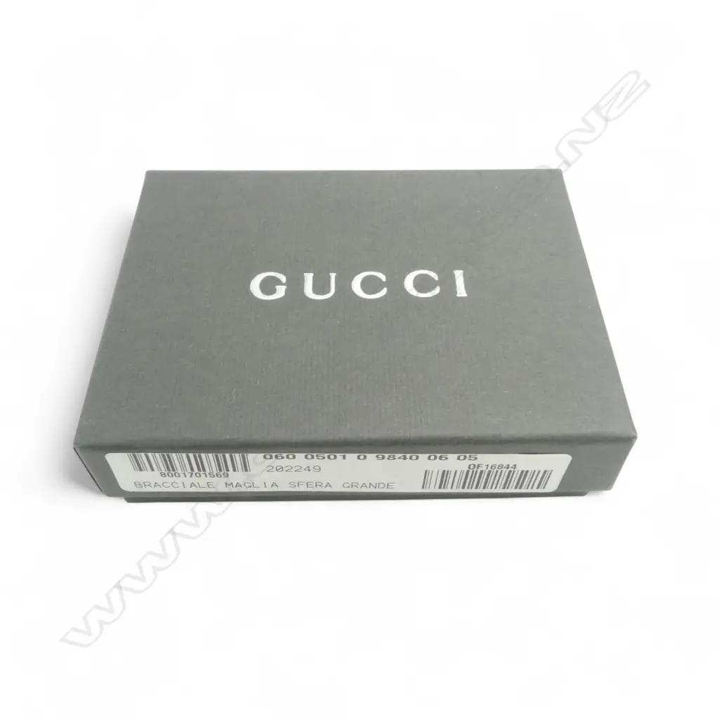 GUCCI SILVER BRACELET, still sealed in packaging, v sml size, L.120mm Image 1++