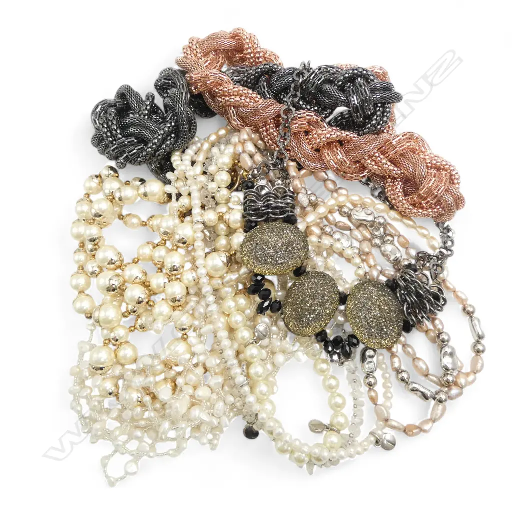 ASST. MATINEE LENGTH MULTI STRAND COSTUME NECKLACES Image 1++