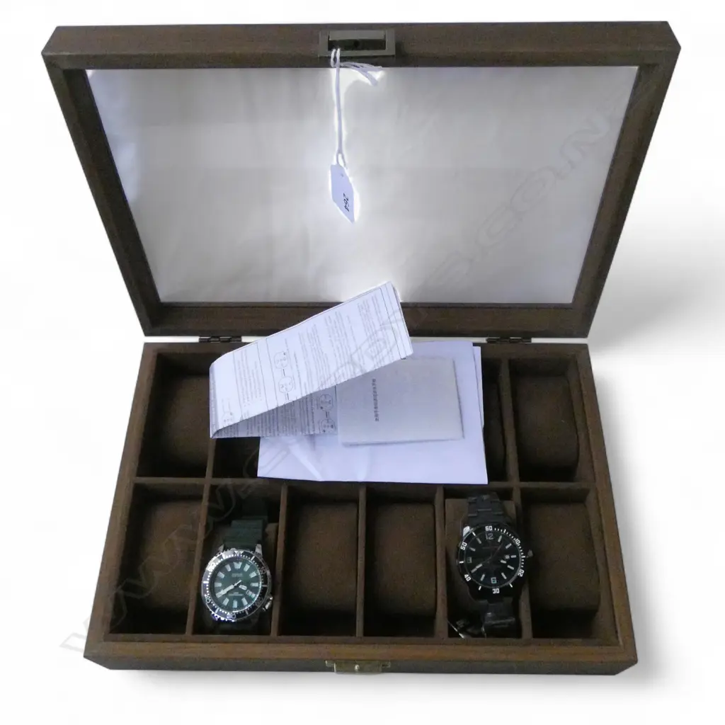 WATCHES CASE + 2 FASHION WRIST WATCHES; SANDA & OFNS Image 1++