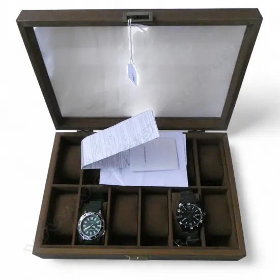 WATCHES CASE + 2 FASHION WRIST WATCHES; SANDA & OFNS