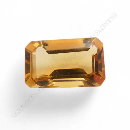 UNSET SUNSHINE CITRINE, OCTAGON CUT, 7ct, AIG CERT.