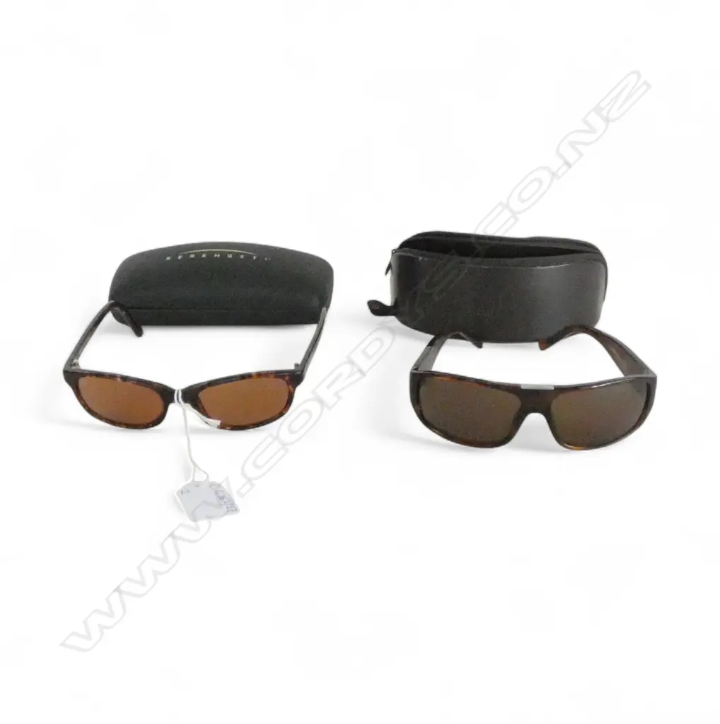 2 PRS SUNGLASSES; SERENGETI & DUNHILL, CASED Image 1++
