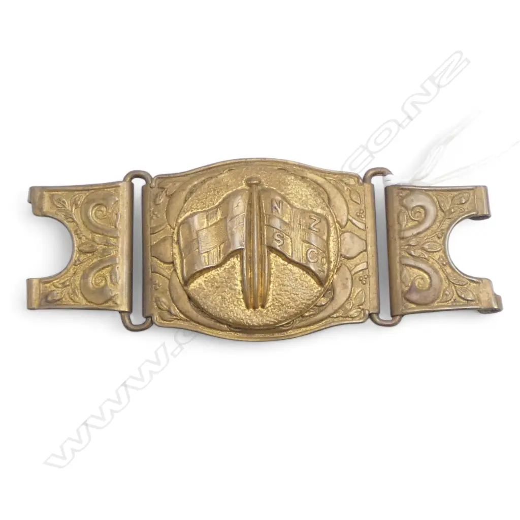 'NZ SCo' NEW ZEALAND STEAMSHIP Co. GILT BELT BUCKLE  piece Image 1++