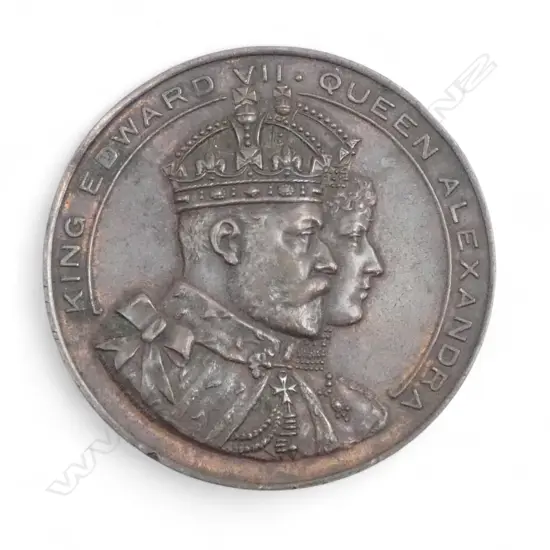 BRONZE MEDALLION for '...VISIT TO THE CITY OF CARDIFF' 'KING & QUEEN..' 'OPENING OF THE QUEEN ALEXANDRA DOCK' 1907