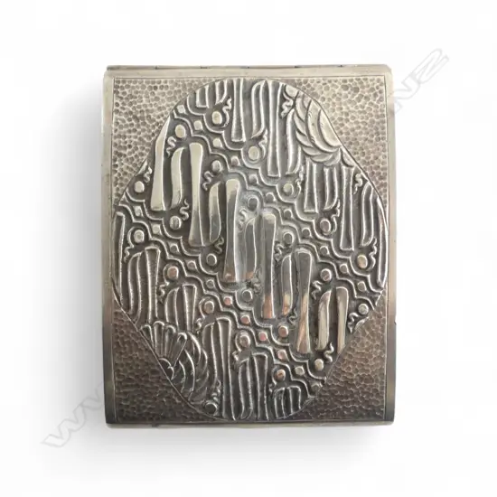 800 SILVER CIGARETTE CASE, ABSTRACT DESIGN, stamped 800 & mark to rear, 110.52gm