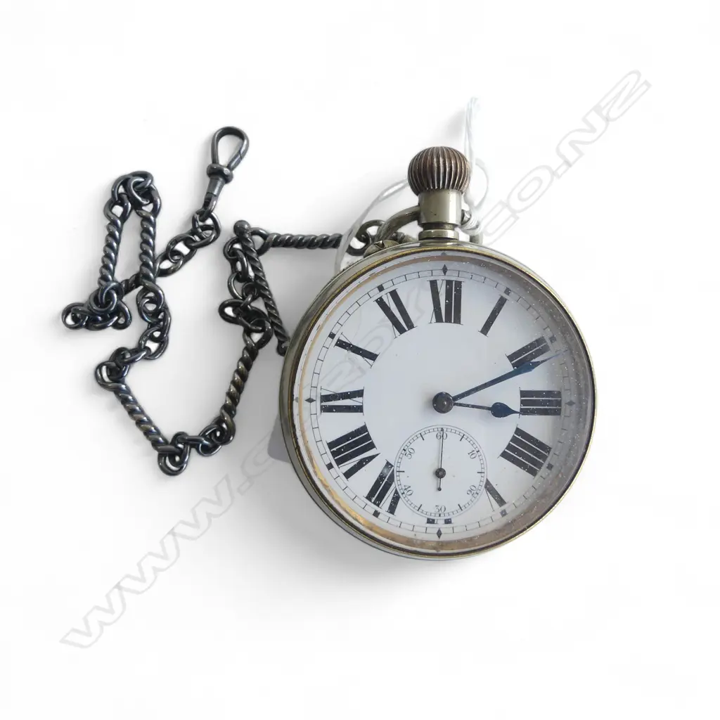 LG SILVER PLATE POCKETWATCH 65mm dia Image 1++