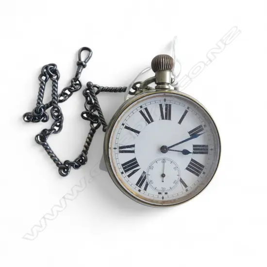 LG SILVER PLATE POCKETWATCH 65mm dia