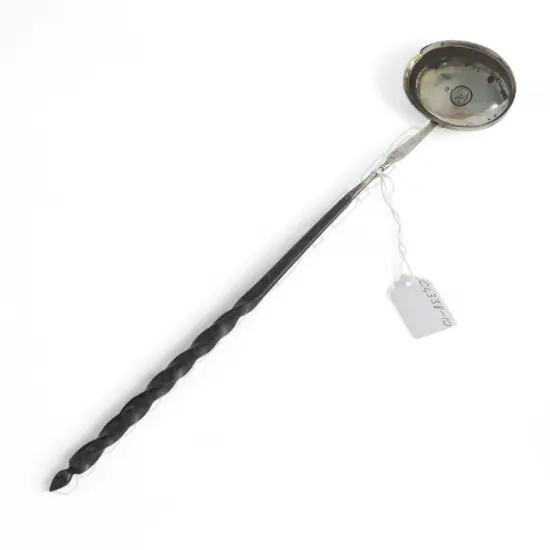 GEORGIAN SILVER COIN TODDY LADLE BALEEN HANDLE, L.330mm